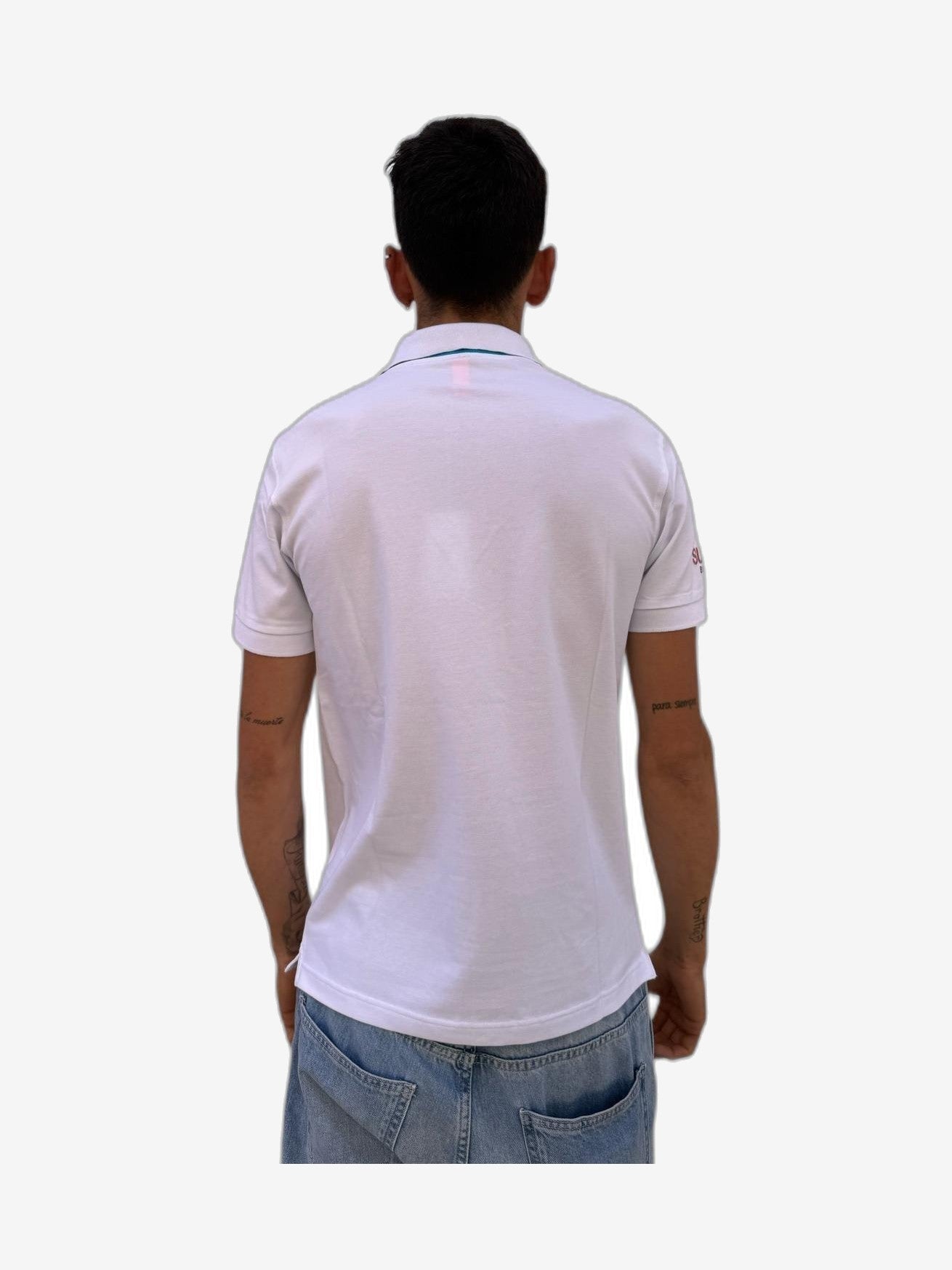 SUN68 Logo Beach Uomo Bianco Cotone