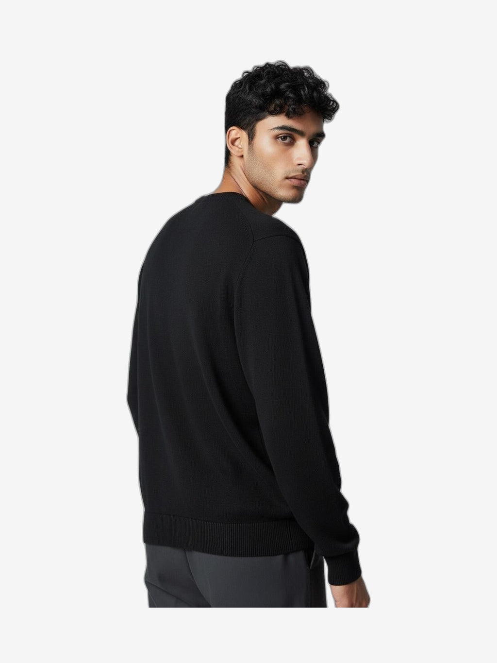 U.S. POLO Men's Knitwear Black Cotton Crew Neck