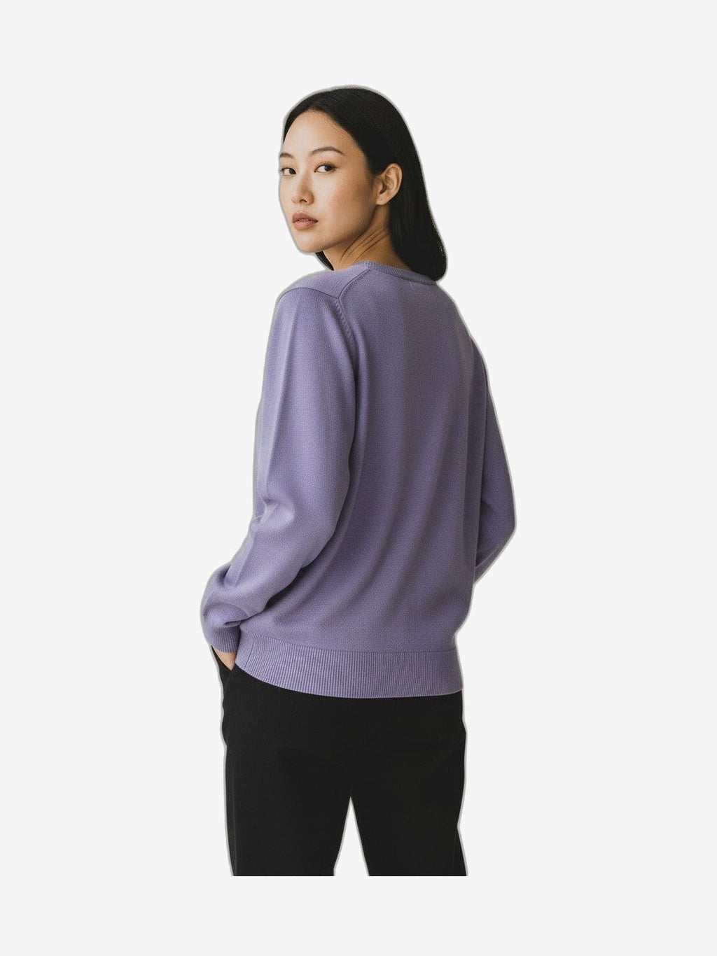 U.S. POLO Women's Knitwear Lilac Cotton Crew Neck