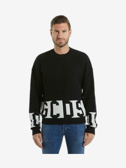 GCDS Maglione Uomo Nero Lana