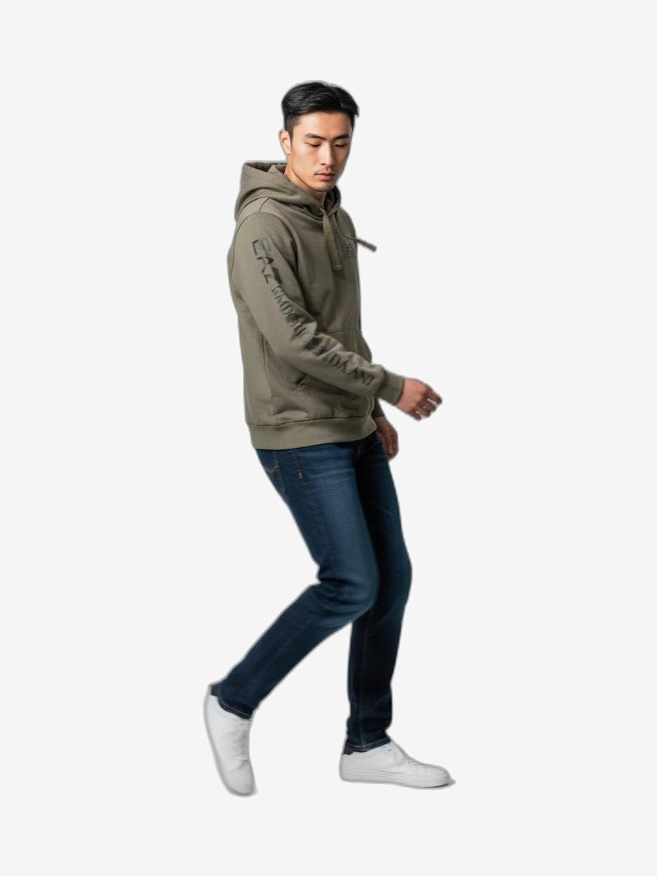 EA7 Herren-Sweatshirt Schwarz Baumwolle