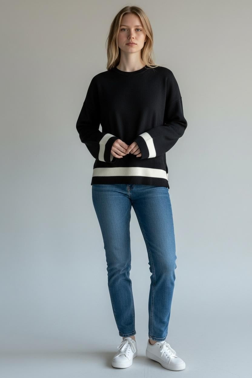 MARIUCCIA MILANO Damen-Pullover Braun Baumwolle Rundhals