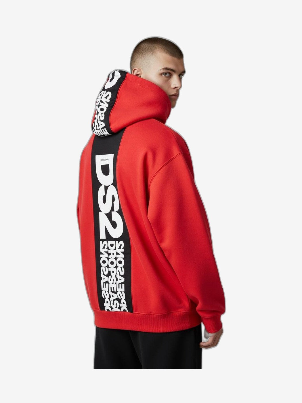DS2 Felpa Con Zip Unisex Bianco Cotone