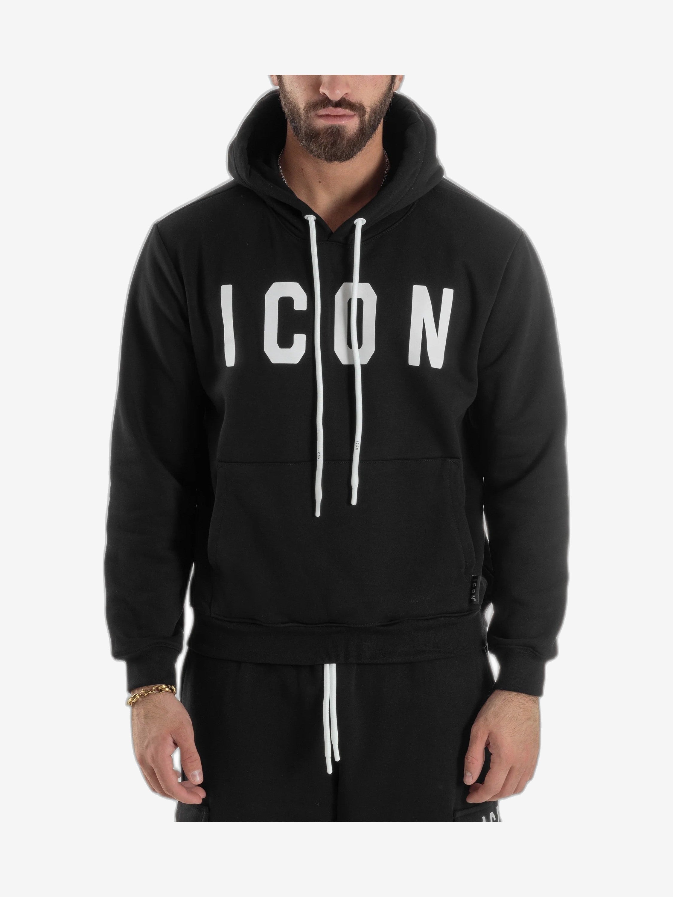 ICON Felpa Unisex Nero Cotone