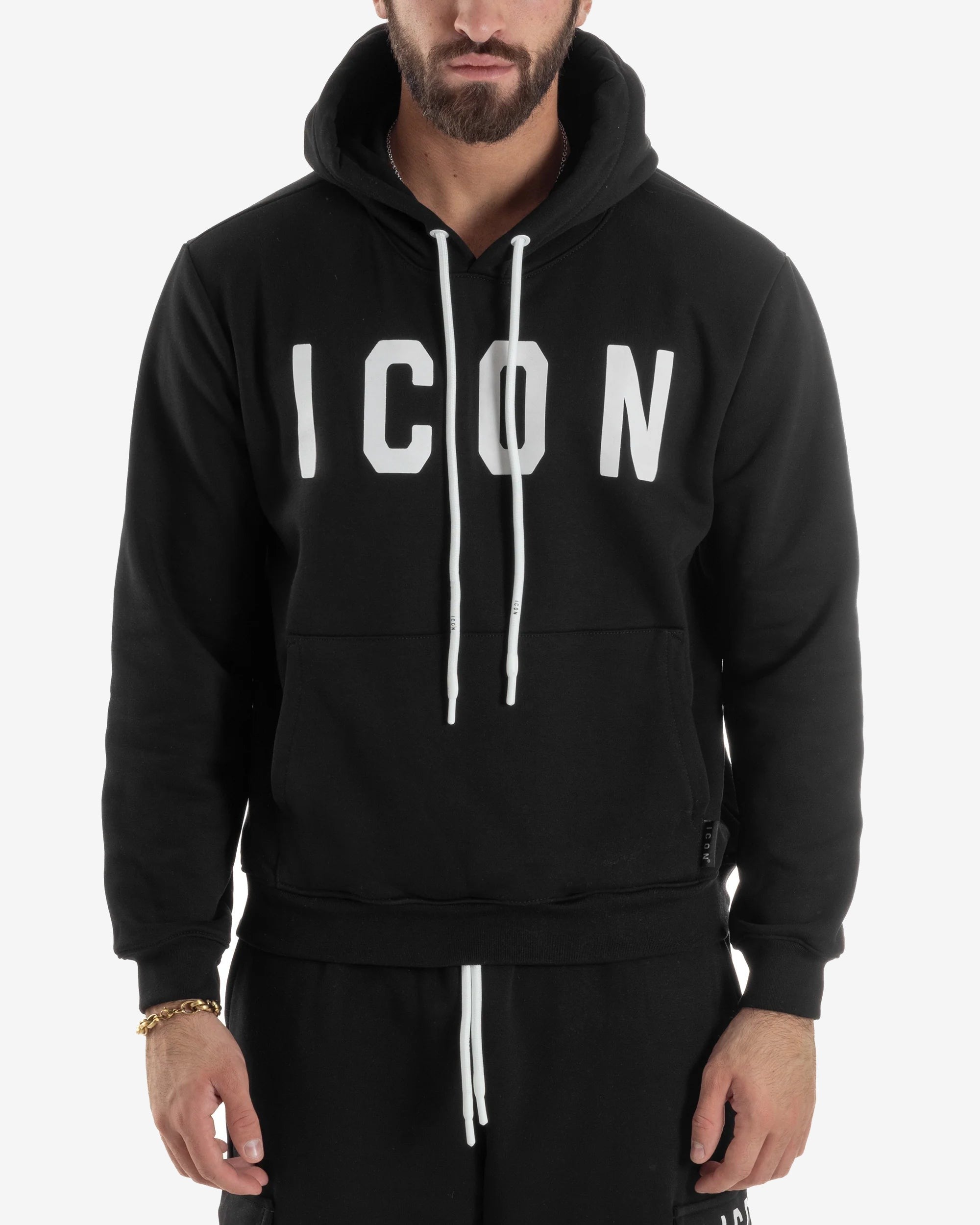ICON Felpa Unisex Nero Cotone
