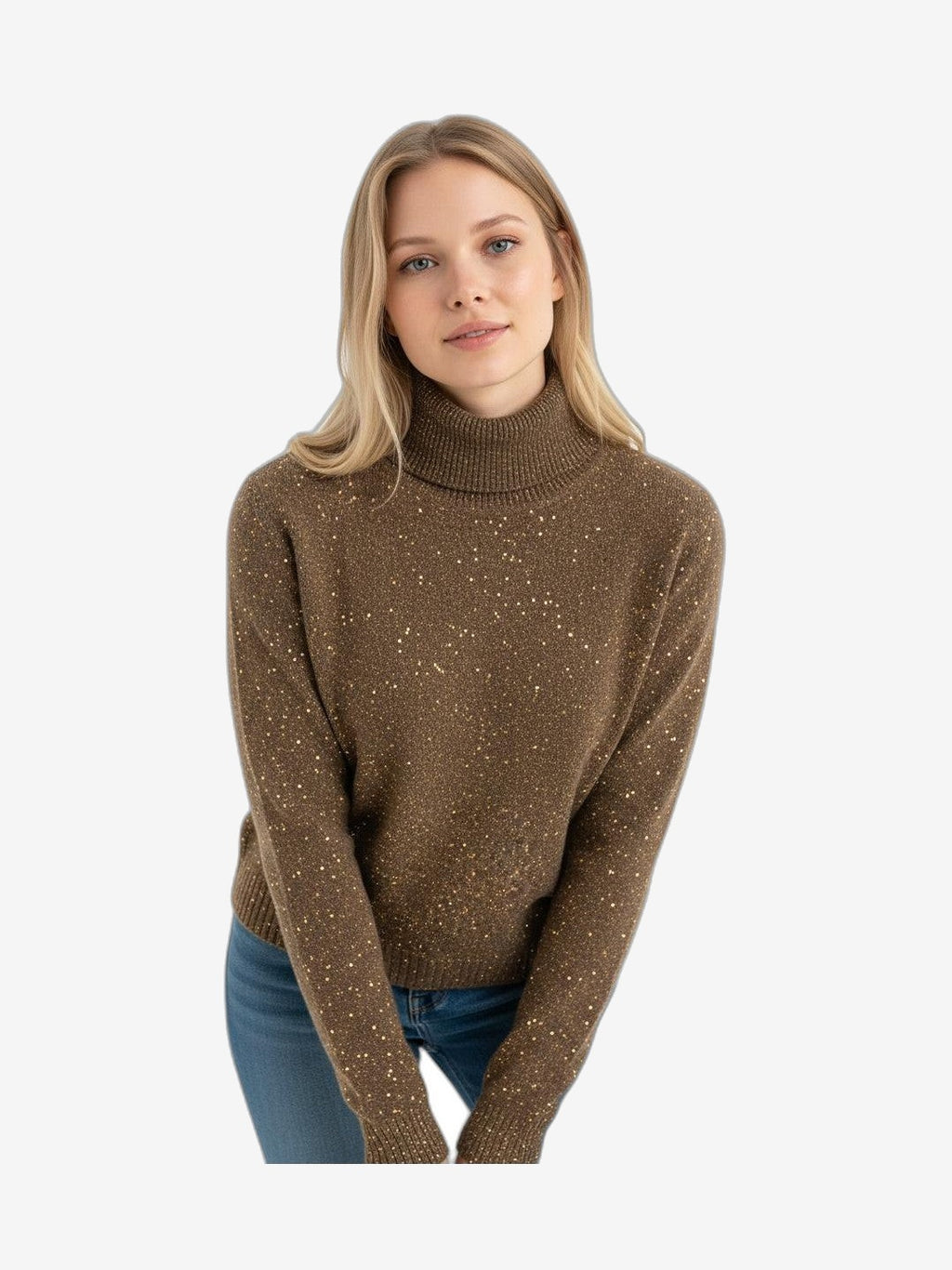 FRESH FLOWER Dolcevita Women Chocolate Lurex High Neck