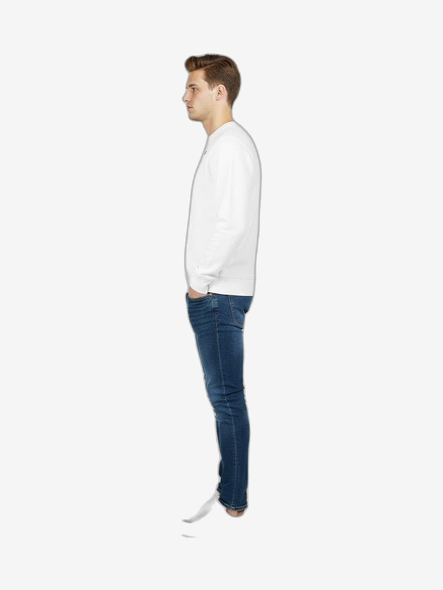 K-WAY Felpa Uomo Bianco Cotone Girocollo