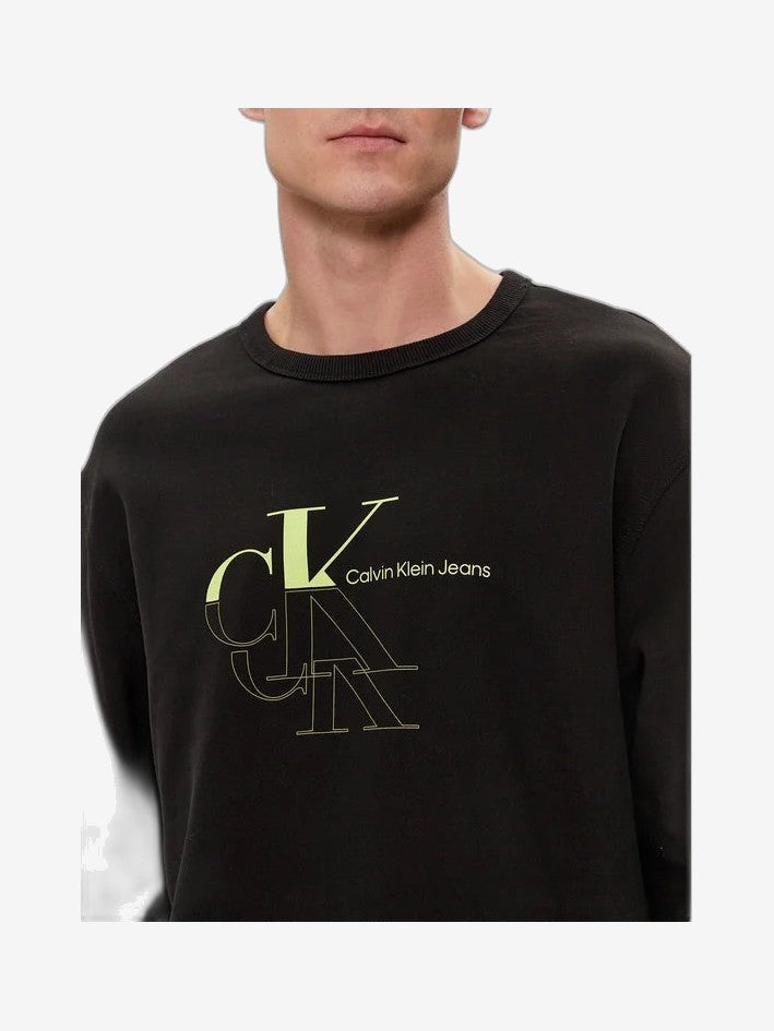 CALVIN KLEIN Felpa Uomo Bianco Cotone