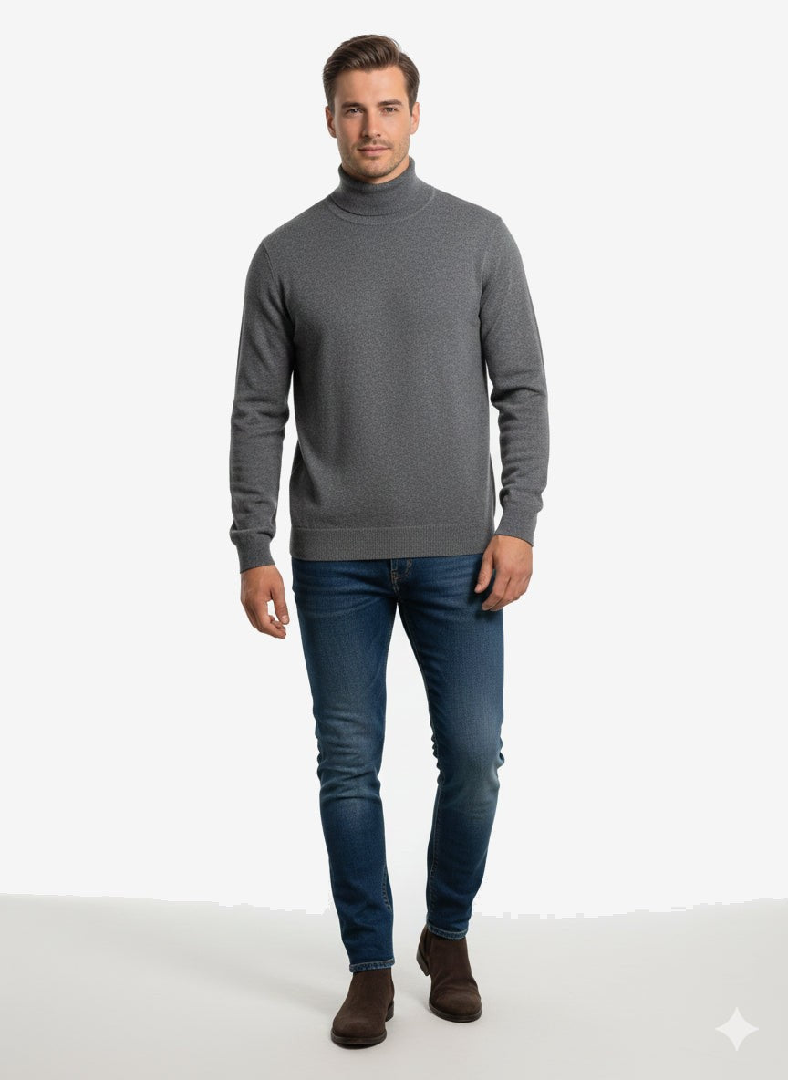 ICEBERG Rollkragenpullover Herren Grau Baumwolle Stehkragen