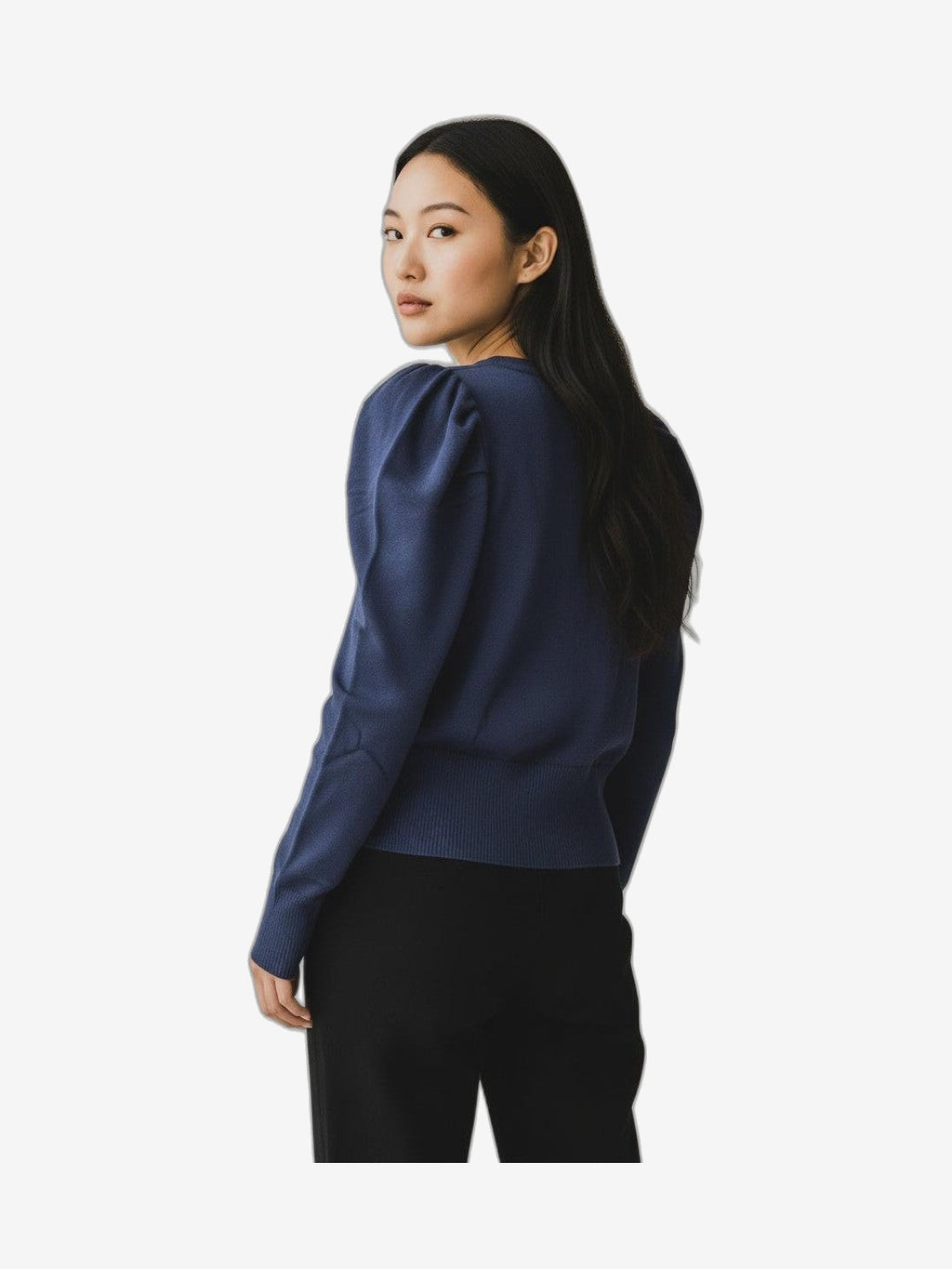 MARIUCCIA MILANO Cardigan Spallina Mujer Azul Algodón Cuello Redondo
