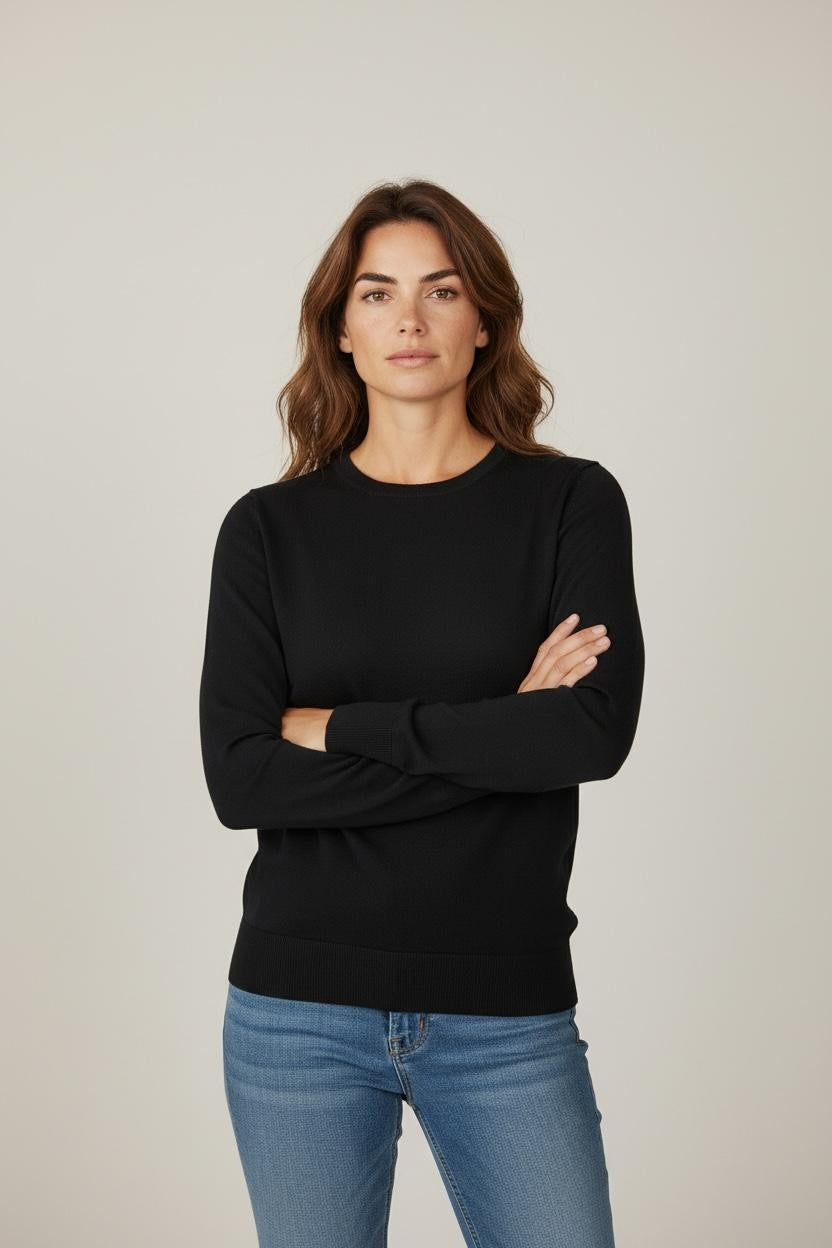MARIUCCIA MILANO Cuello Redondo Mujer Azul Algodón Cuello Redondo