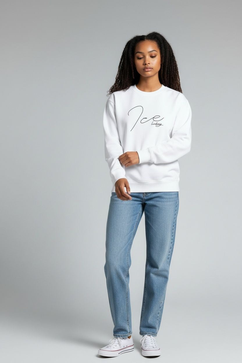 ICEBERG Sudadera Mujer Blanco Algodón Cuello Redondo