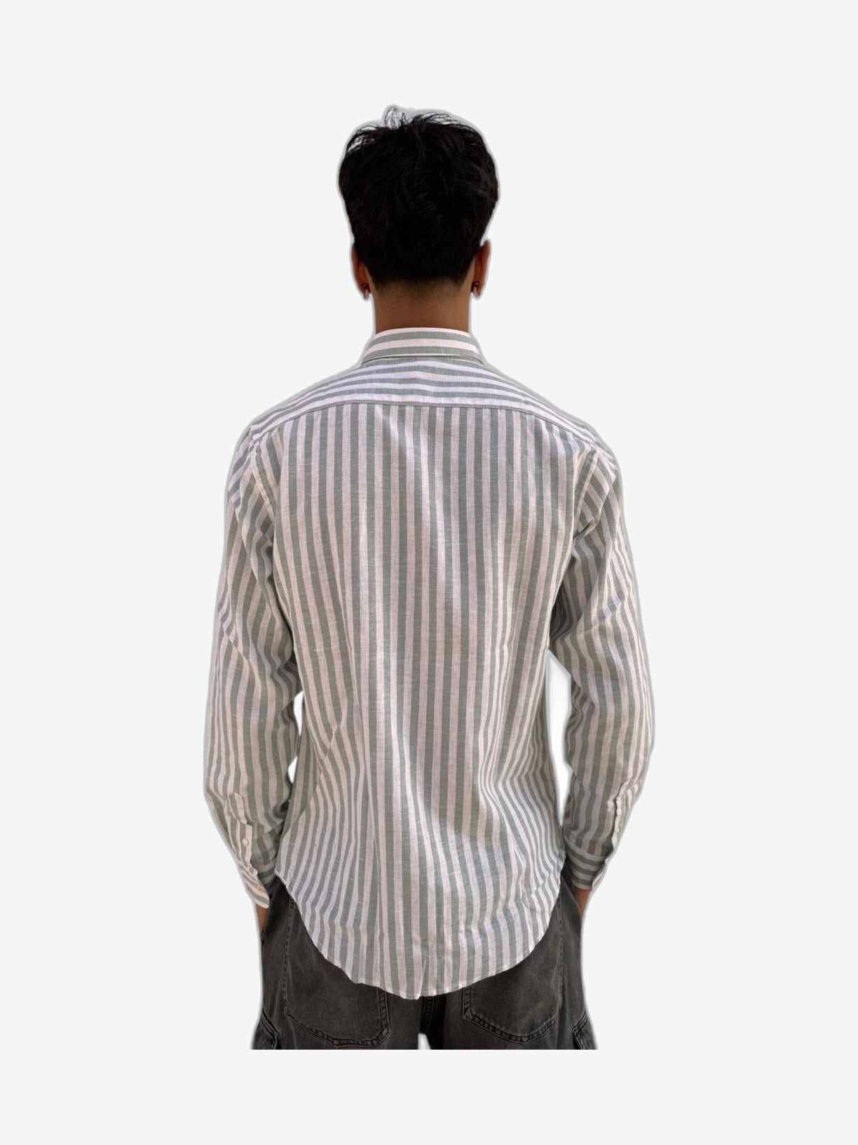 SUN68 Fancy Stripe Uomo Bianco Cotone