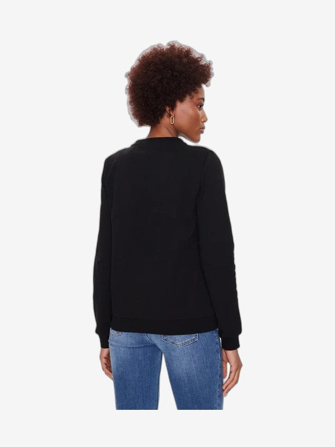 LIU JO Felpa Donna Nero Cotone Girocollo