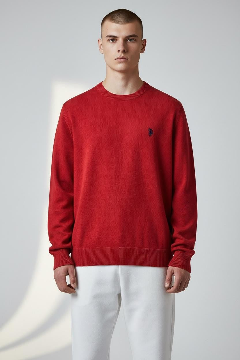 U.S. POLO Maglieria Uomo Rosso Cotone
